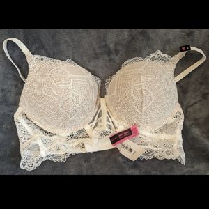 36B La Senza Hello Sugar Plunge longline bra, pale cream